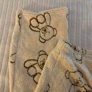 Cream Teddy Bear Patterned Pajama Pants